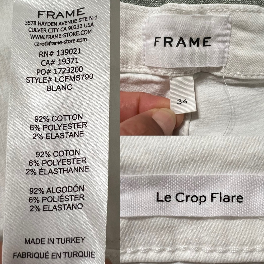 Frame Denim Le Crop Flare Mini Slits in in Blanc‎ - Picture 12 of 12
